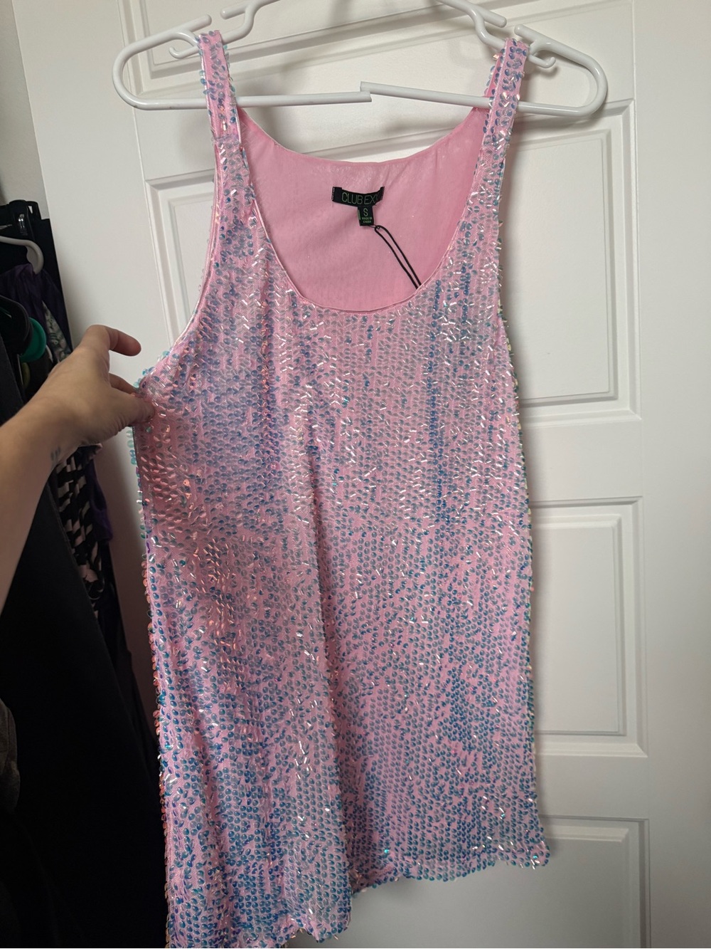 Dollskill Pink Sequin Tank Dress